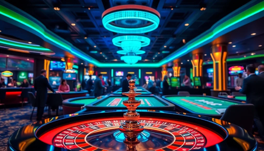 Gagnez au Bitcoin casino avec des jeux animés et des lumières vives.