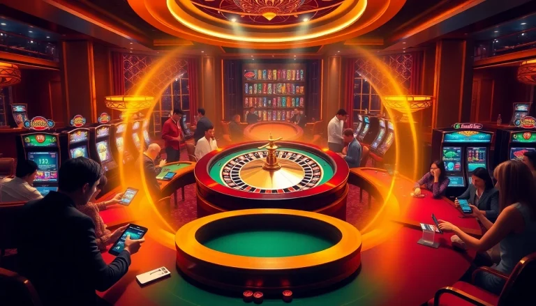 Des joueurs dans des casinos Bitcoin profitant de jeux en direct et d’activités de paris numériques.