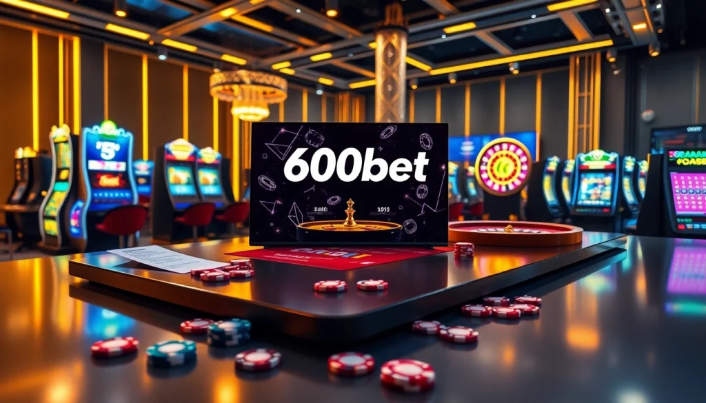 La plataforma dinámica de 600bet que muestra emocionantes juegos de casino y un ambiente de juego vibrante.
