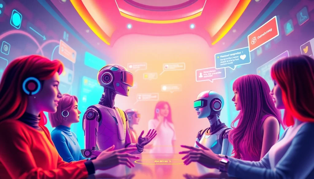 Engaging scene showcasing spicy chat ai with diverse AI characters and interactive chat features.