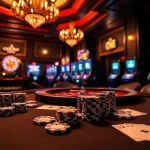 Experience thrilling games at QQ88COM with poker chips and cards on a lavish casino table.