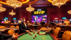 Experience the excitement at Link Vào Nhà Cái 68VIP with vibrant casino gaming elements.